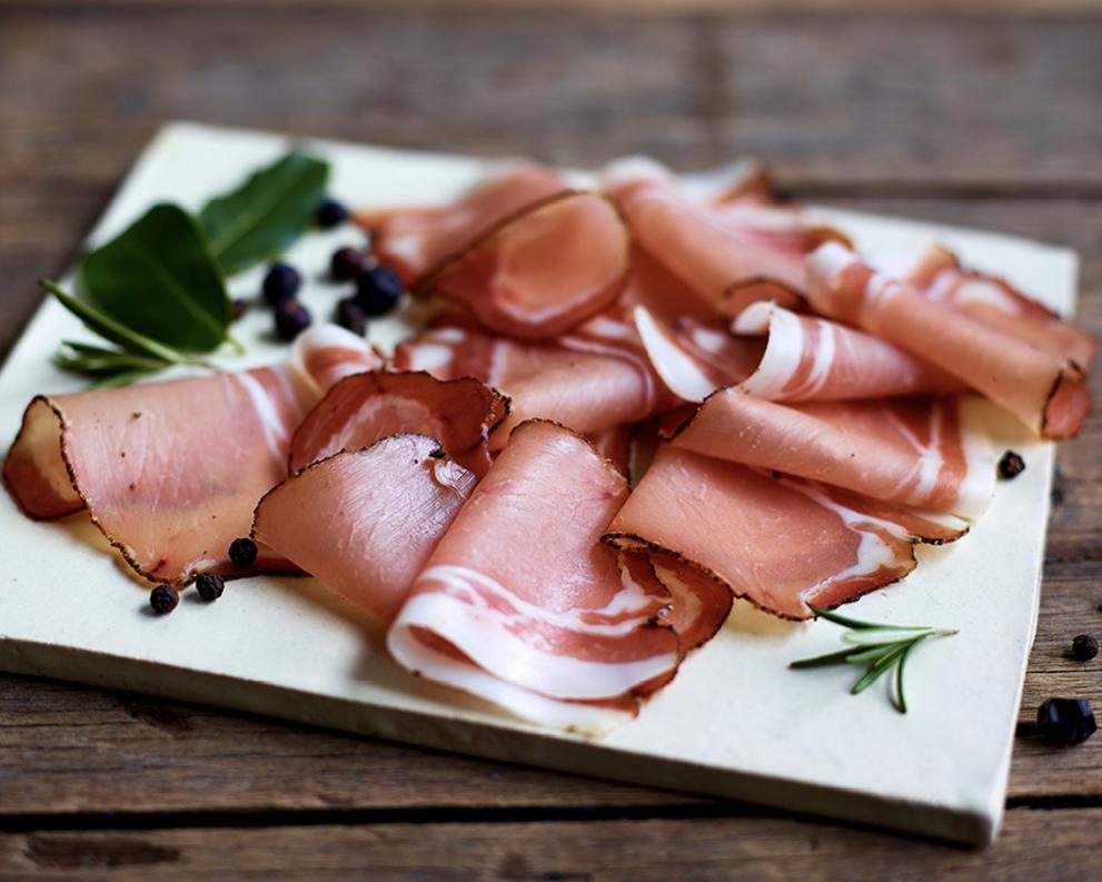 Selection of smoked ham 